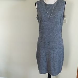 MNG women's Sz L houndstooth sheath B&W dress